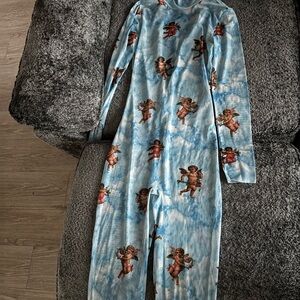 Blue Angel Mesh Print Jumpsuit